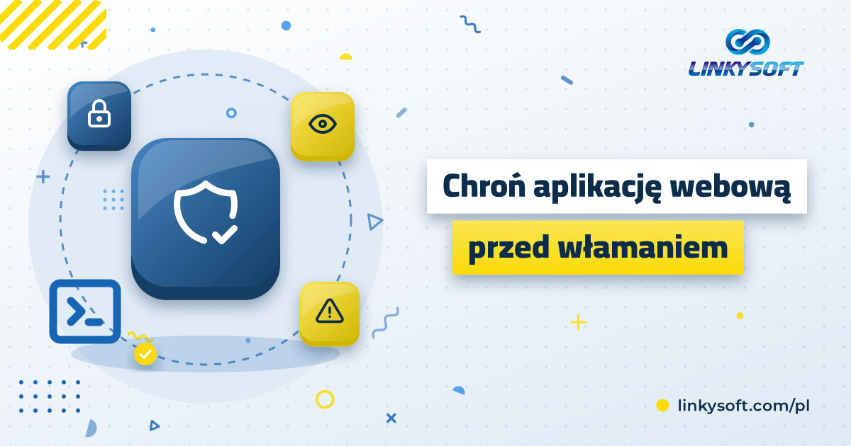 Właściciel sklepu sprawdza na telefonie panel aplikacji webowej z kłódką i alertem bezpieczeństwa