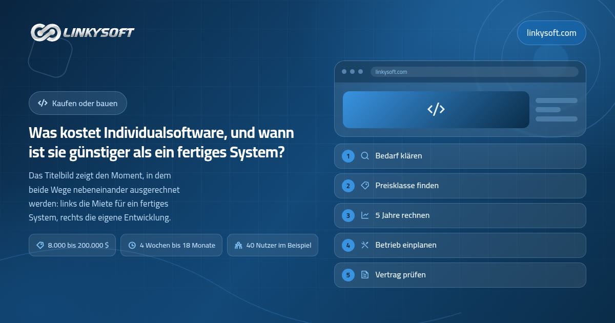 Was kostet Individualsoftware, und wann ist sie günstiger als ein fertiges System?