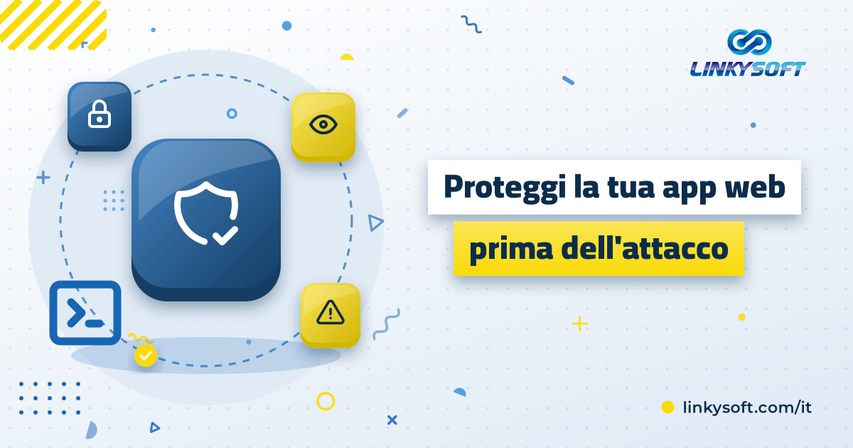 Titolare di un negozio controlla sul telefono il pannello di un'app web con un lucchetto e un avviso di sicurezza