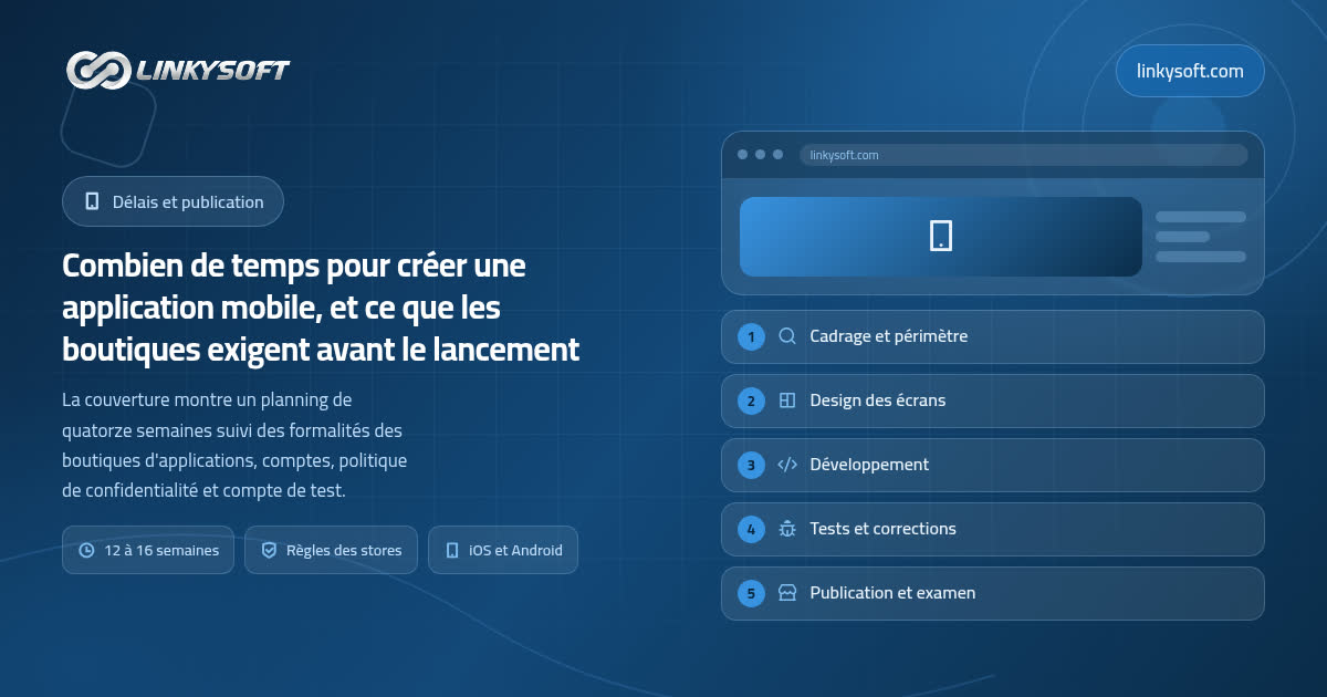 Combien de temps pour créer une application mobile, et ce que les boutiques exigent avant le lancement