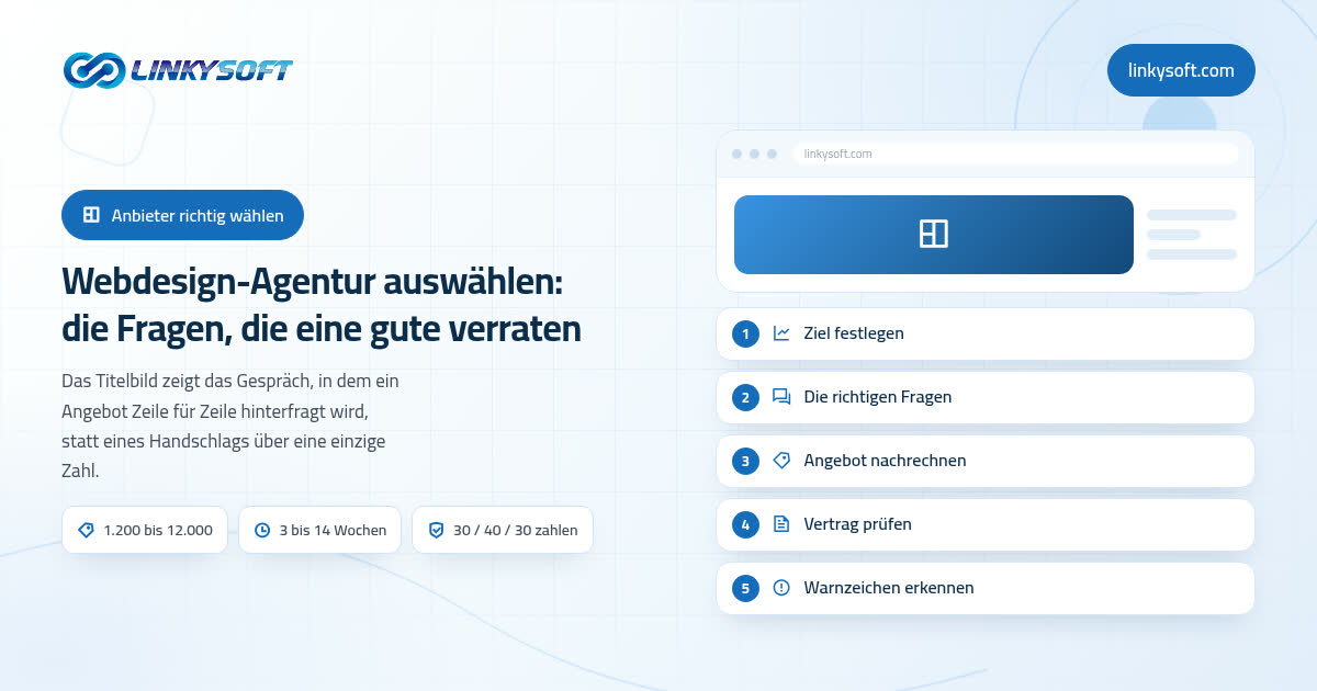 Webdesign-Agentur auswählen: die Fragen, die eine gute verraten