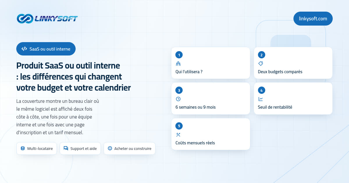 Produit SaaS ou outil interne : les différences qui changent votre budget et votre calendrier