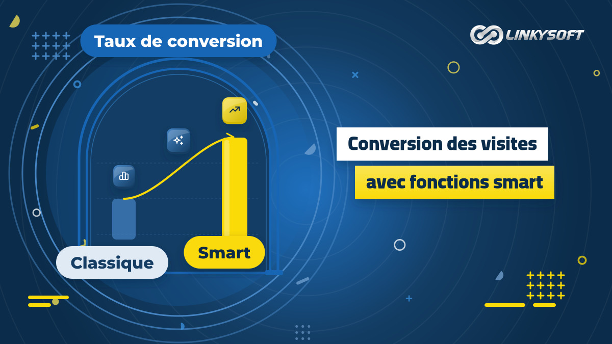 Tableau comparatif montrant l'écart de taux de conversion des visiteurs entre un site moderne doté de services intelligents et un site classique ordinaire.