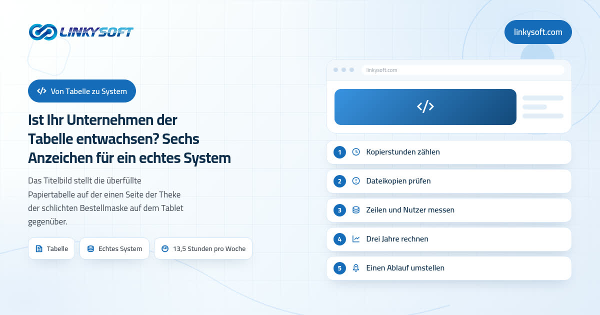 Ist Ihr Unternehmen der Tabelle entwachsen? Sechs Anzeichen für ein echtes System