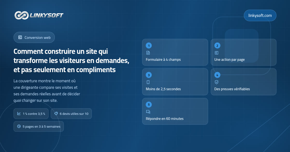 Comment construire un site qui transforme les visiteurs en demandes, et pas seulement en compliments