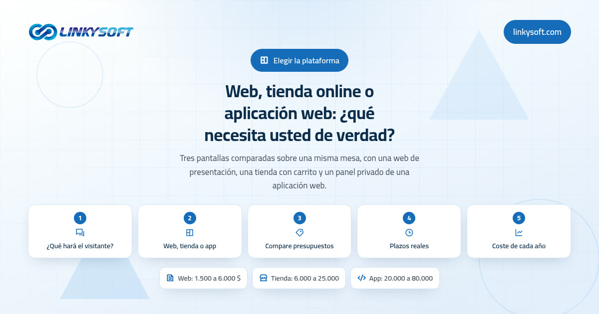 Web, tienda online o aplicación web: ¿qué necesita usted de verdad?