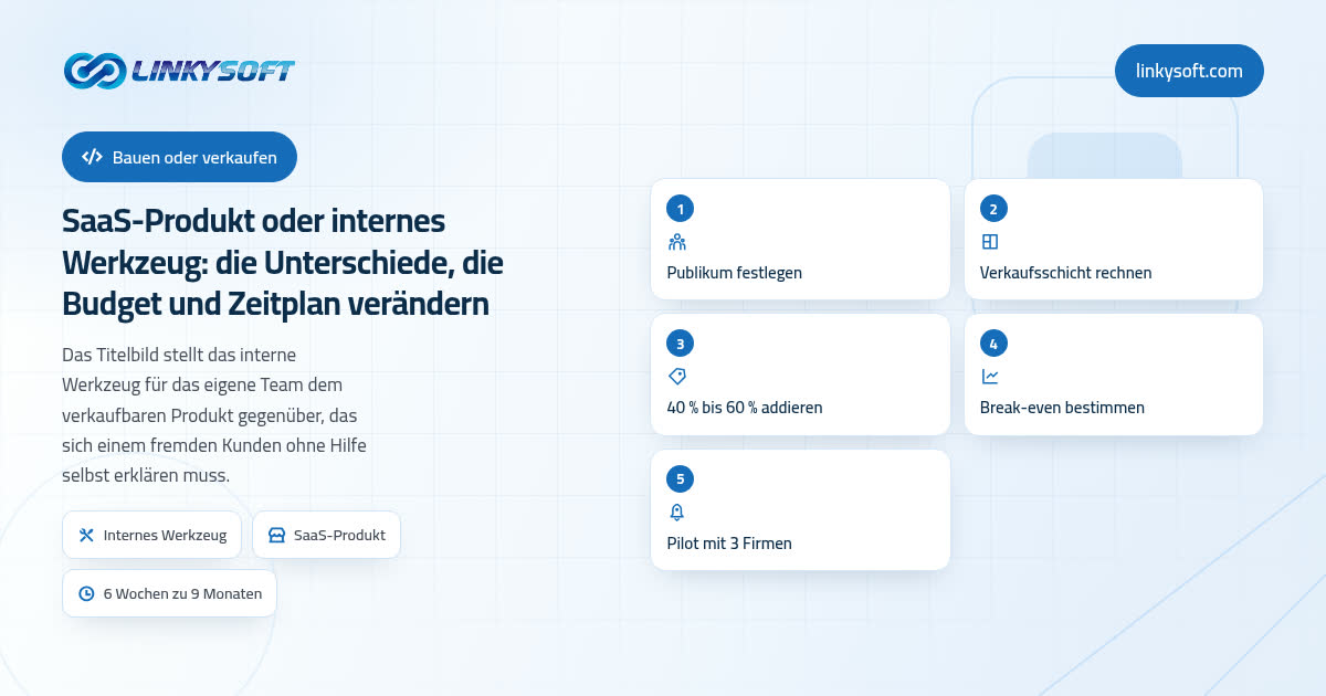 SaaS-Produkt oder internes Werkzeug: die Unterschiede, die Budget und Zeitplan verändern