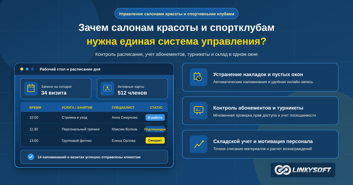 Интерфейс цифровой системы для контроля расписания визитов и прохода членов спортивного клуба через турникеты
