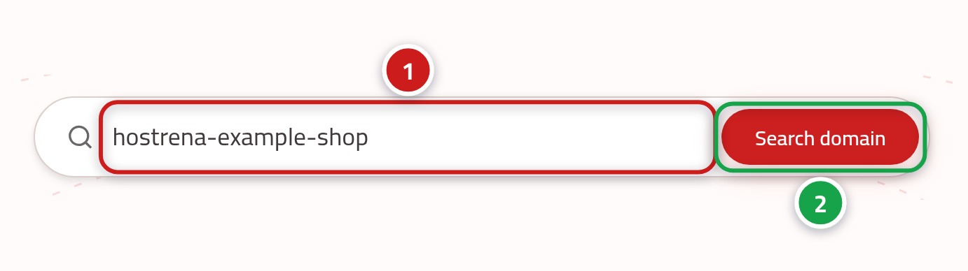 The result for an example name, showing the message marked 1 and the add button marked 2.